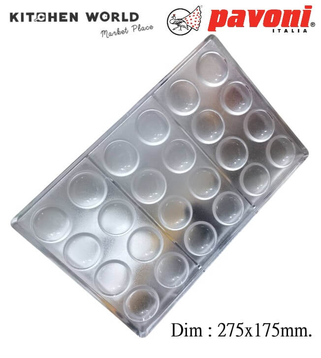 พิมพ์อบขนมโพลีคาร์บอเนตครึ่งวงกลม PAVONI CT0759-5046 จำนวน 24 ช่อง